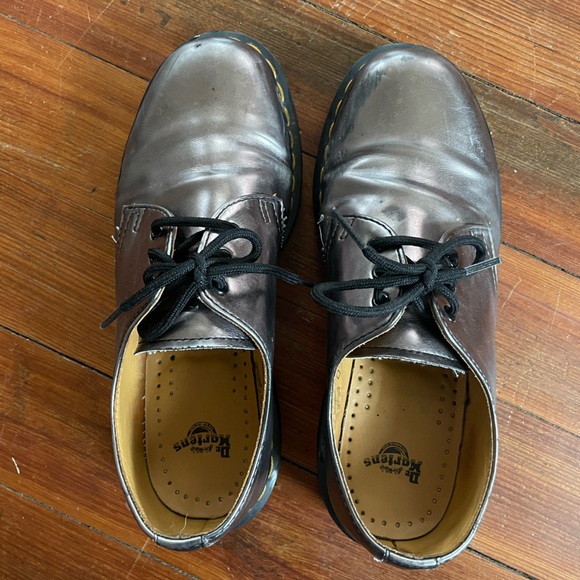 Pewter Doc Martens Leather Oxfords - Picture 2 of 7